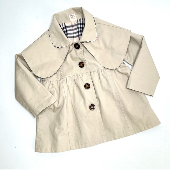 LUBABY classic English style trench coat with cape 12mo - Picture 5 of 8